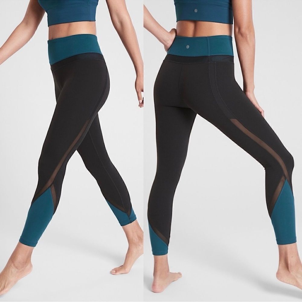 Athleta Elevation Powervita Teal 7/8 Leggings Size Small - Picture 3 of 16